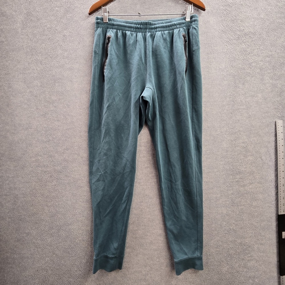 Old Navy Men Activewear Pants M Teal Jogger Fleece Dynamic Zipper